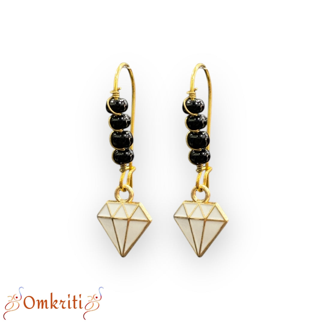 Diamond Charm Beaded Earring