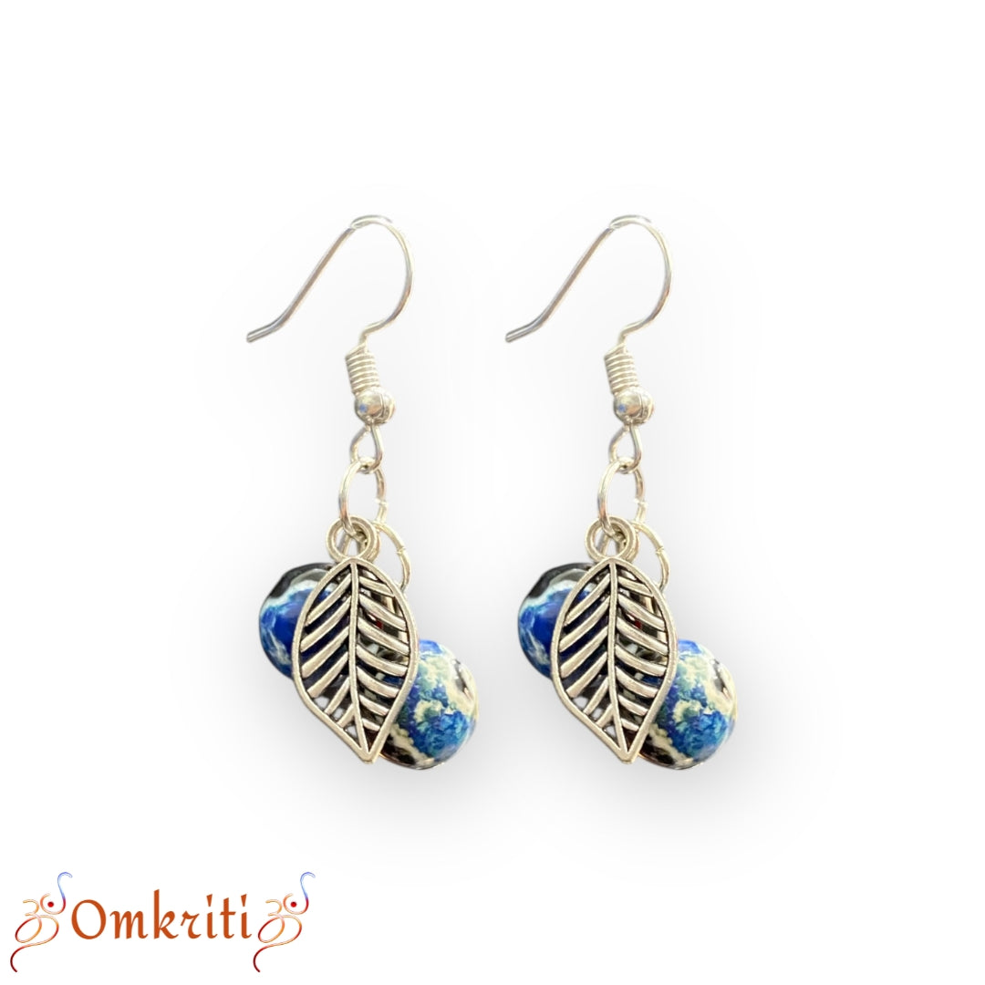 Crystal Leaf Charm Earring