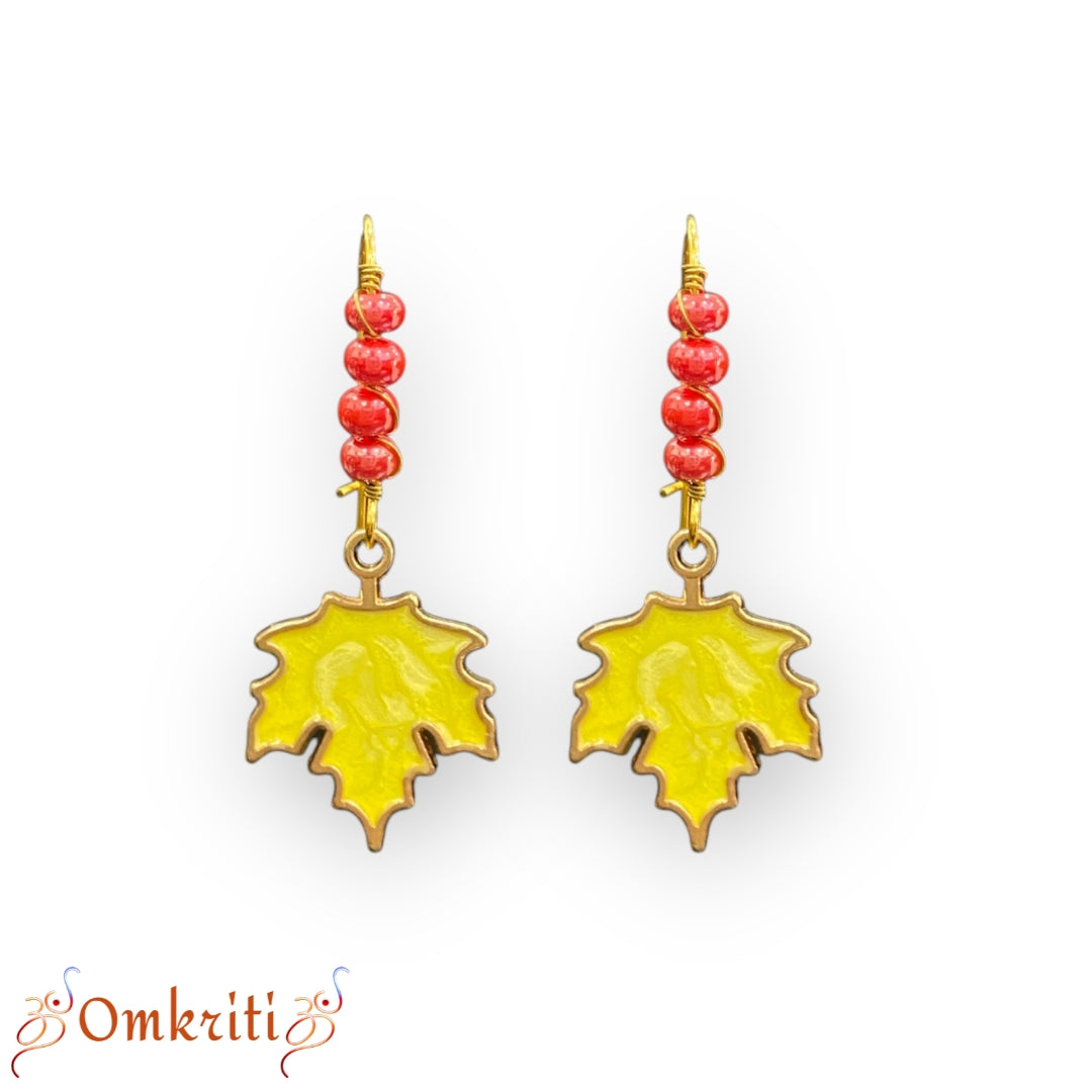 Leaf Charm Beaded Earring