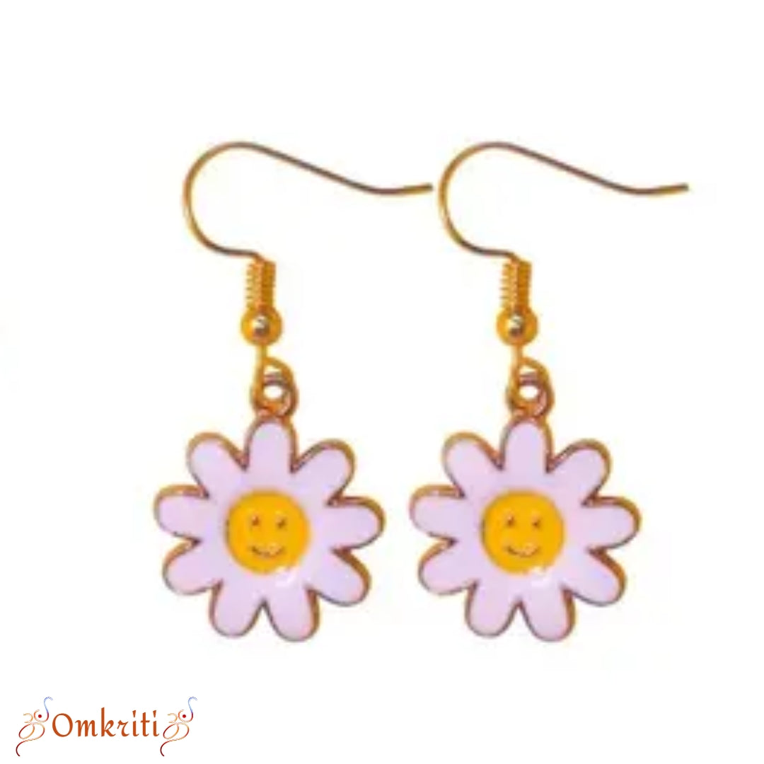 Smiley Flower Charm Earring