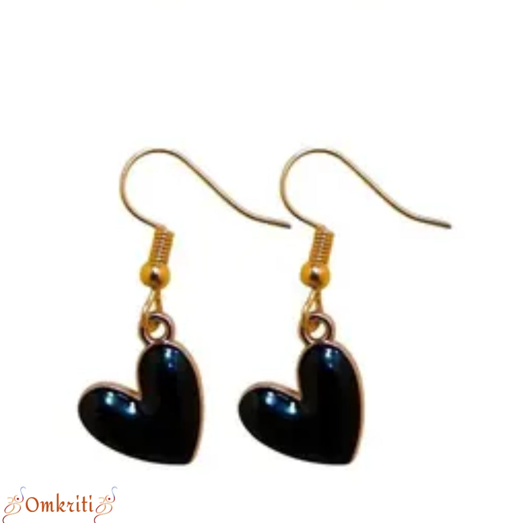 Black Heart Charm Earring