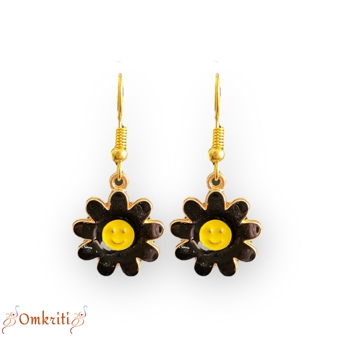 Smile Flower Charm Earring