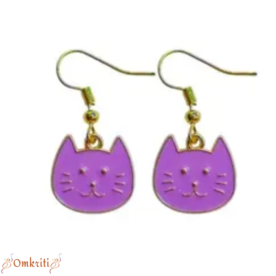 Purple Hello-Kitty Charm Earring