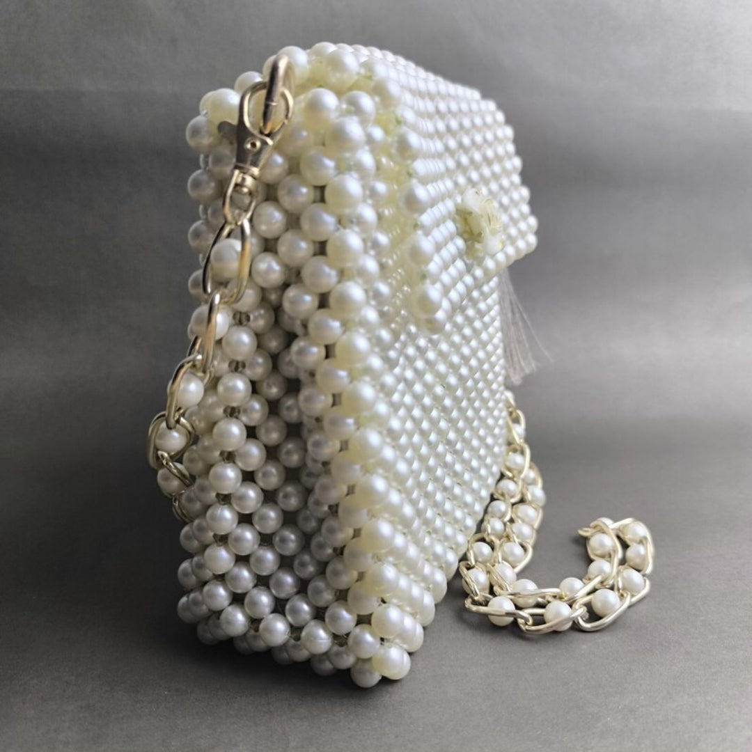 Handmade String Purse Beaded, Crafted By Visually Impaired Artist