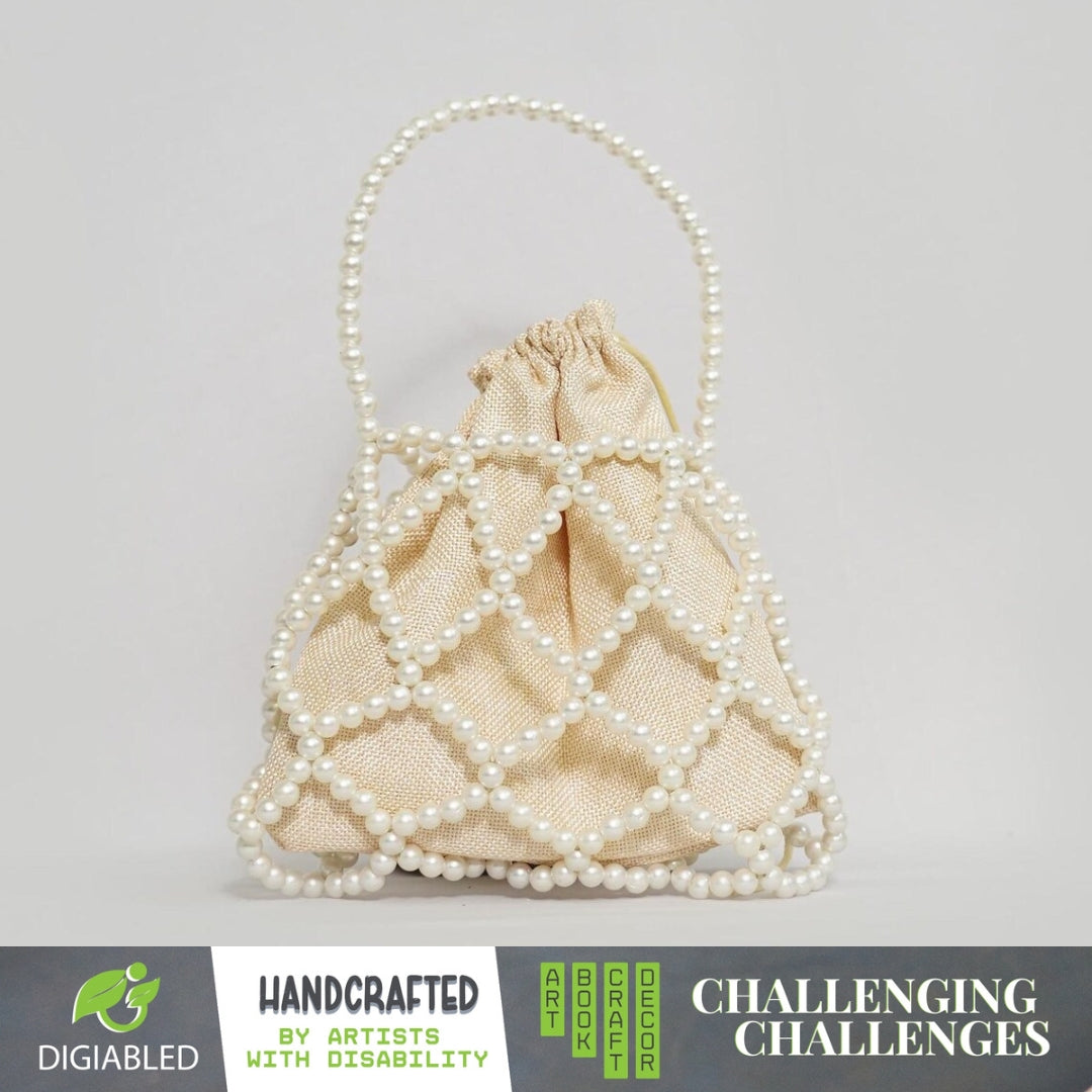 Handmade String Purse/ Potli - Beaded, Crafted By Visually Impaired Artist