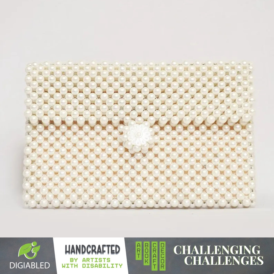 Handmade Clutch Purse - Beaded, Crafted By Visually Impaired Artist