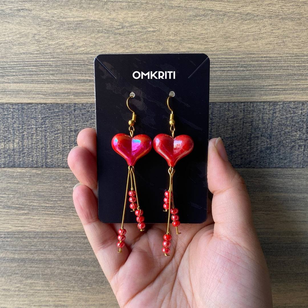 Red Heart Earring