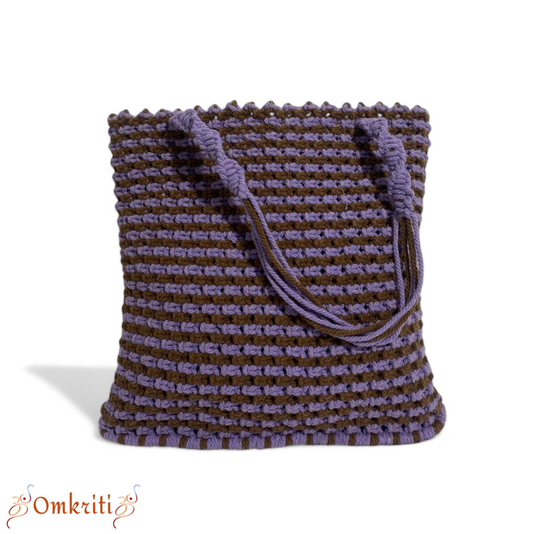 Two Shade Macrame Tote Bag