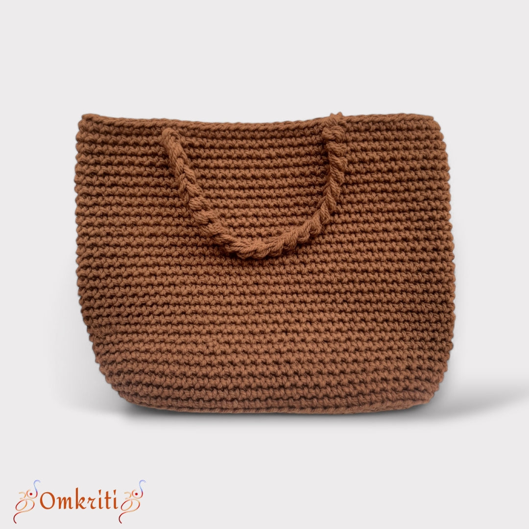 Hazel Knit Macrame Tote Bag