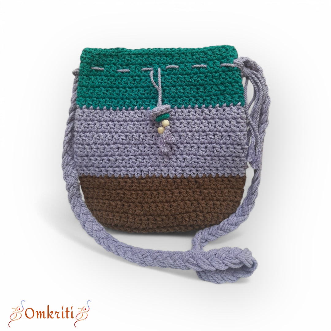 Macrame Hobo Bag Tricolour Combination