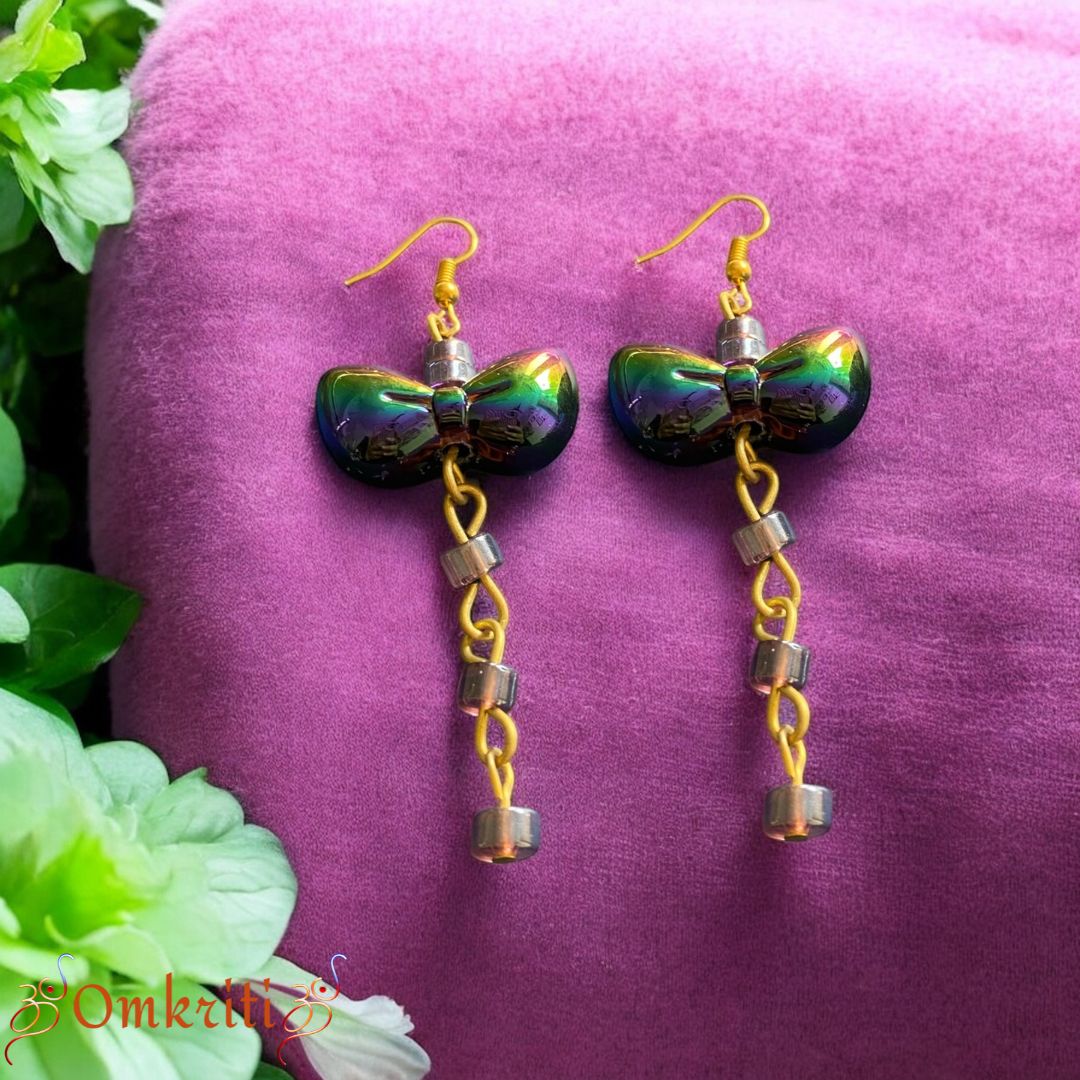 Multichrome Shade Bow Earring