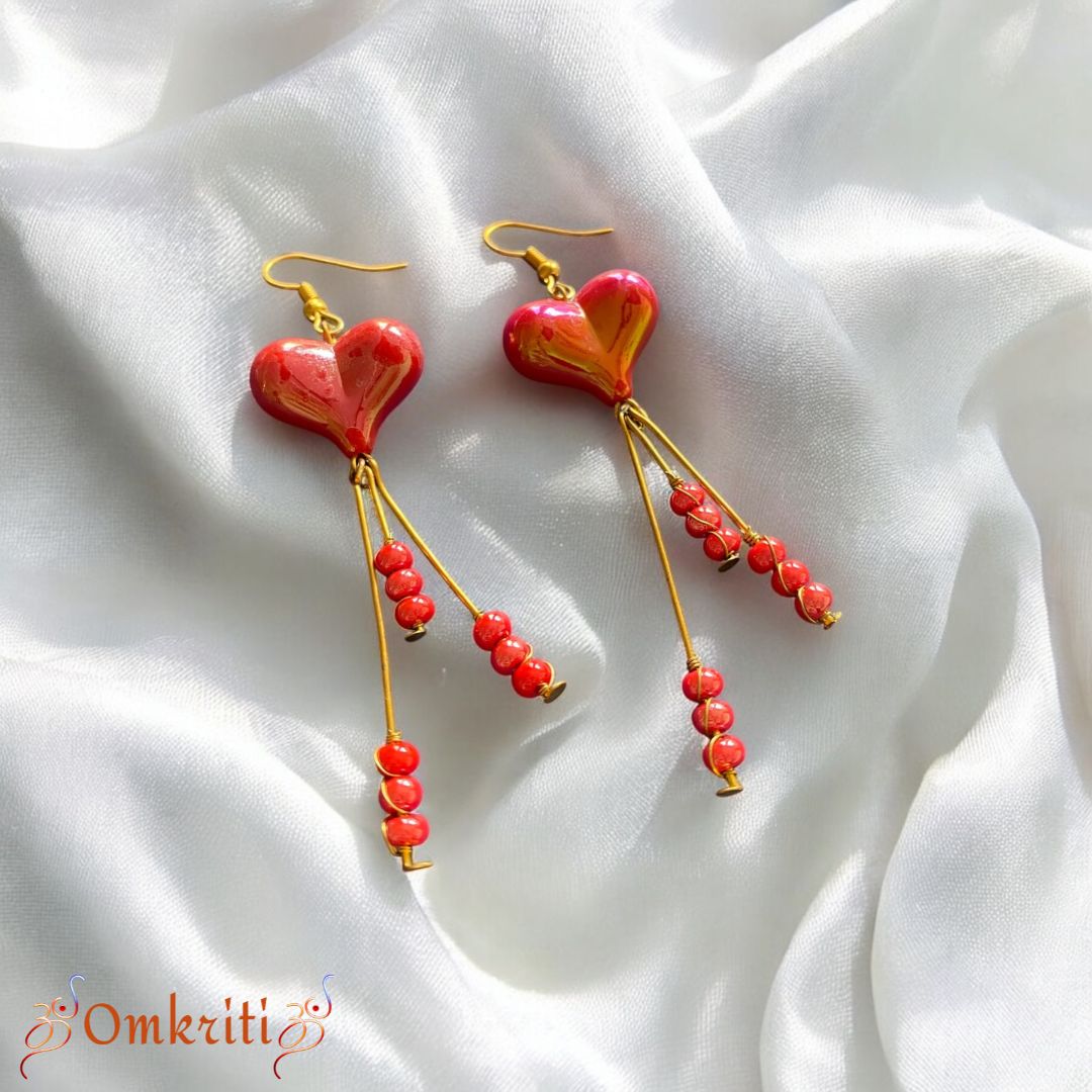 Red Heart Earring