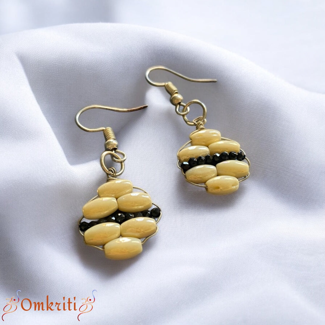 B&W Beaded Earring