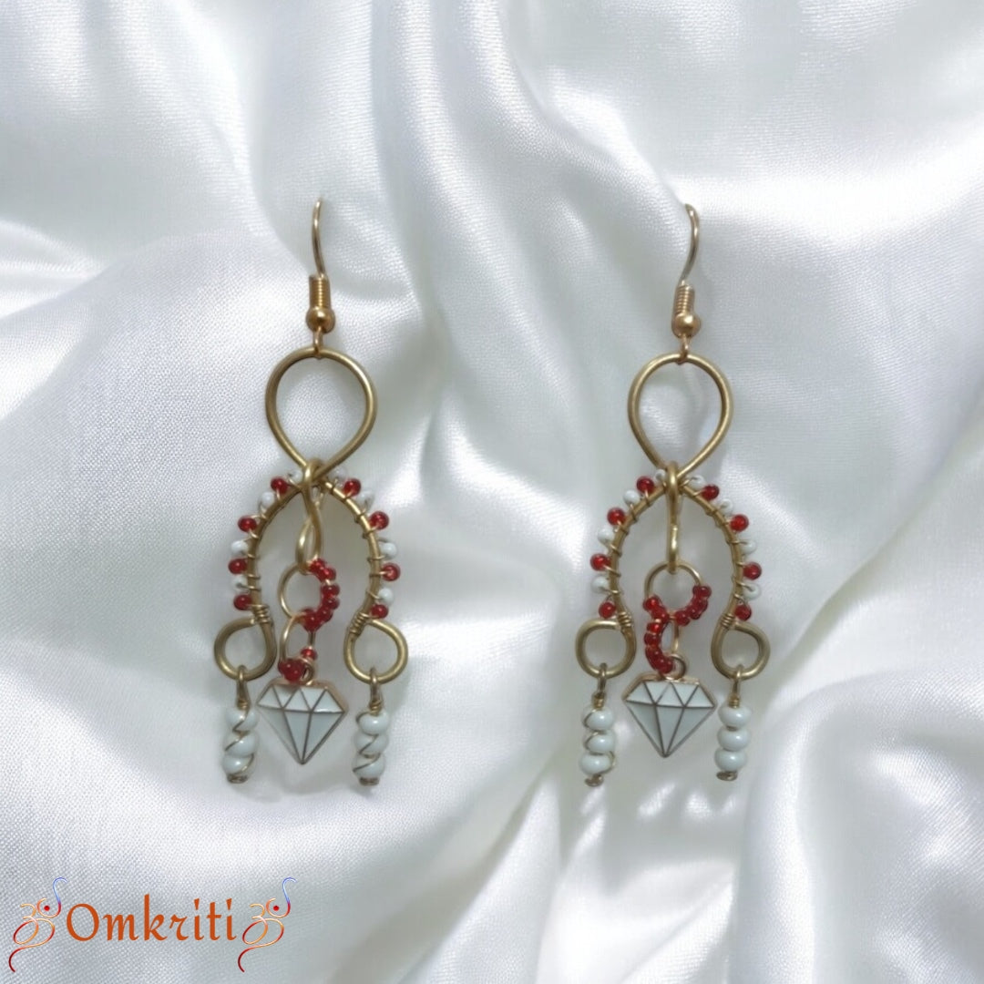 Wired Charm Beaded Earring