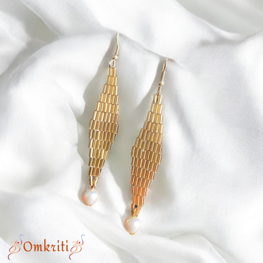 Gold Flapper Glass Earring