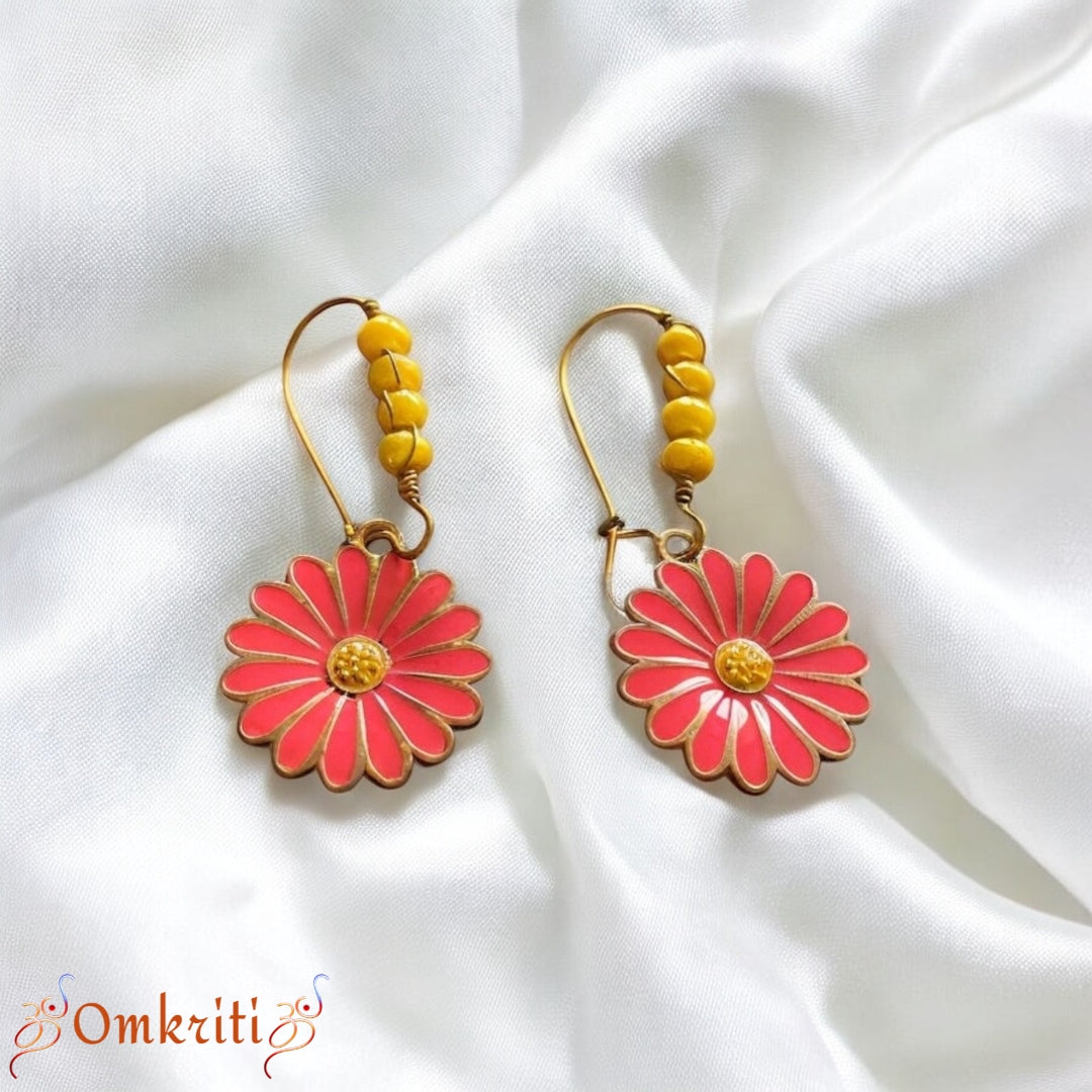 Floral Charm Beaded Earring