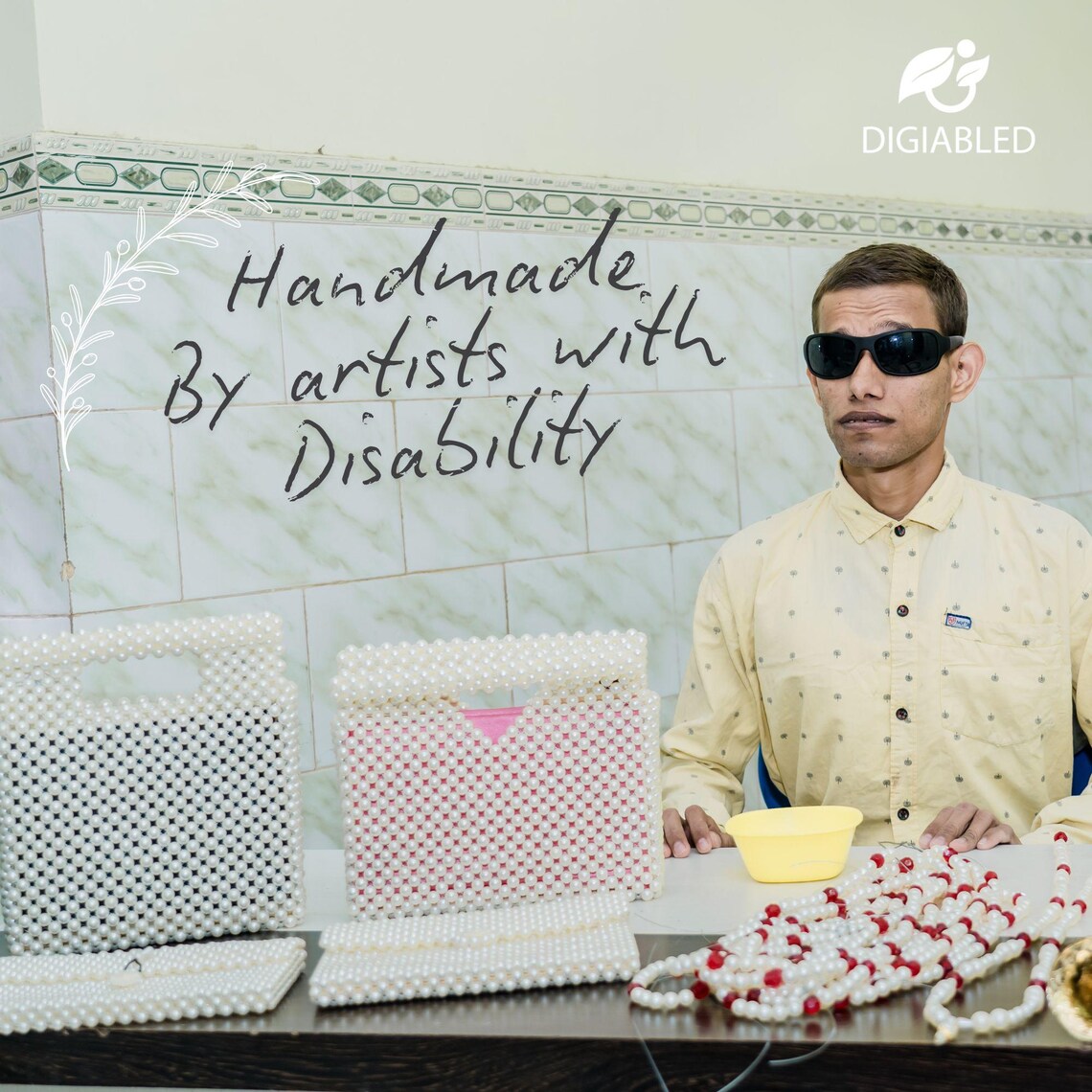 Handmade String Purse/ Potli - Beaded, Crafted By Visually Impaired Artist