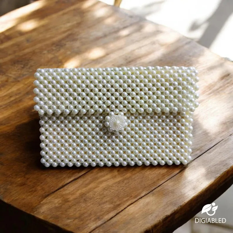 Handmade Clutch Purse - Beaded, Crafted By Visually Impaired Artist