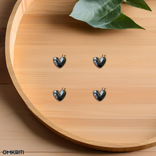 Black Heart Enamel Charm (4-Pcs Set)