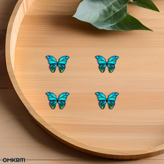 Blue Butterfly Enamel Charm (4-Pcs Set)