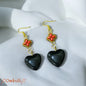 Black Heart Beaded Earring